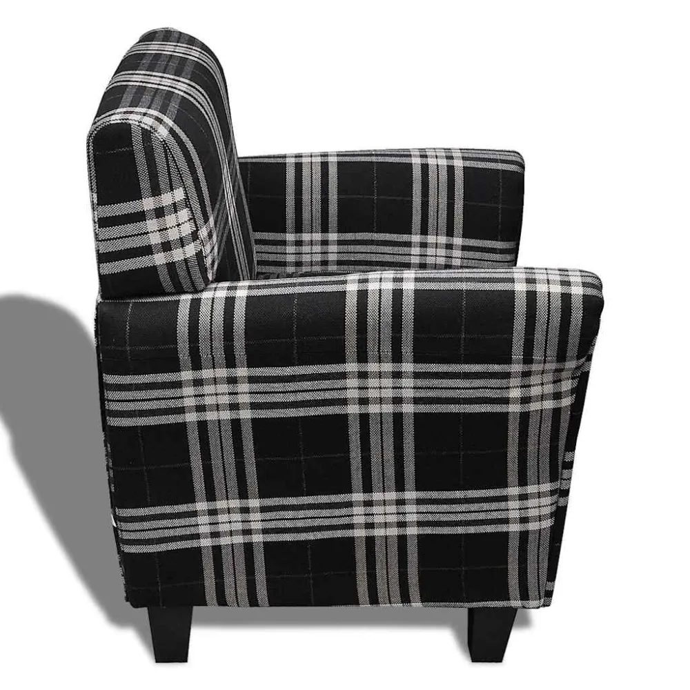 Poltrona con Cuscino Nera Tessuto Materiale Alluminio Anodizzato