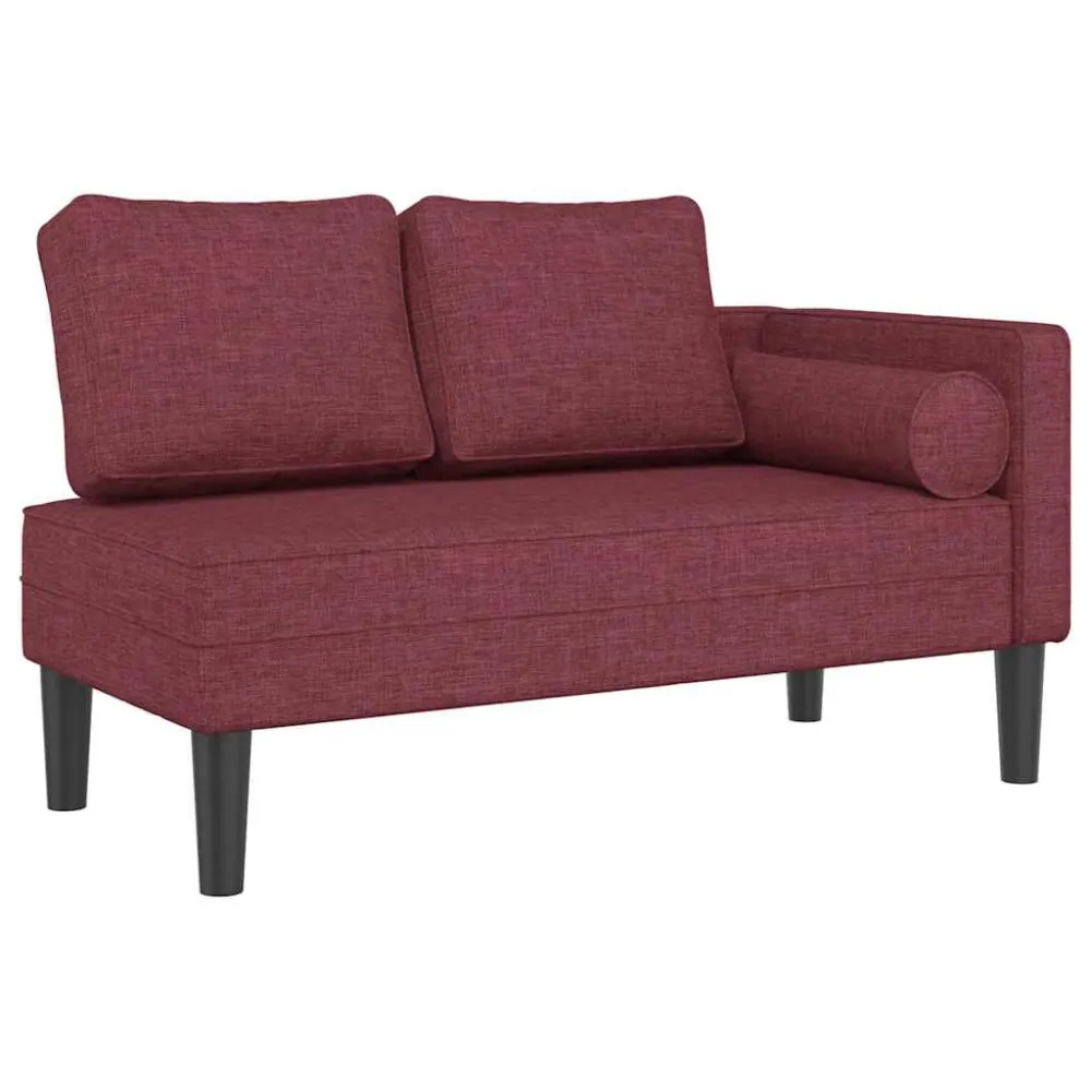 Poltrona Dondolo Chaise Lounge con Cuscini Rosso Vino Tessuto