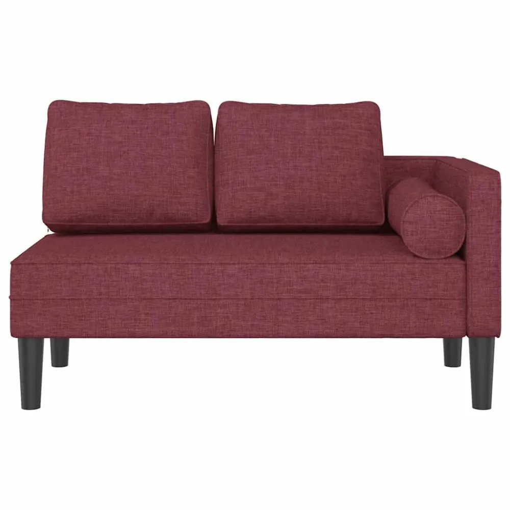 Poltrona Dondolo Chaise Lounge con Cuscini Rosso Vino Tessuto