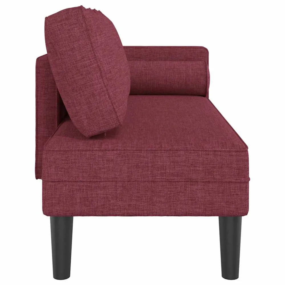 Poltrona Dondolo Chaise Lounge con Cuscini Rosso Vino Tessuto
