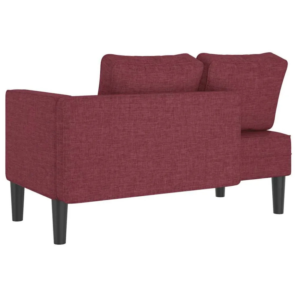 Poltrona Dondolo Chaise Lounge con Cuscini Rosso Vino Tessuto