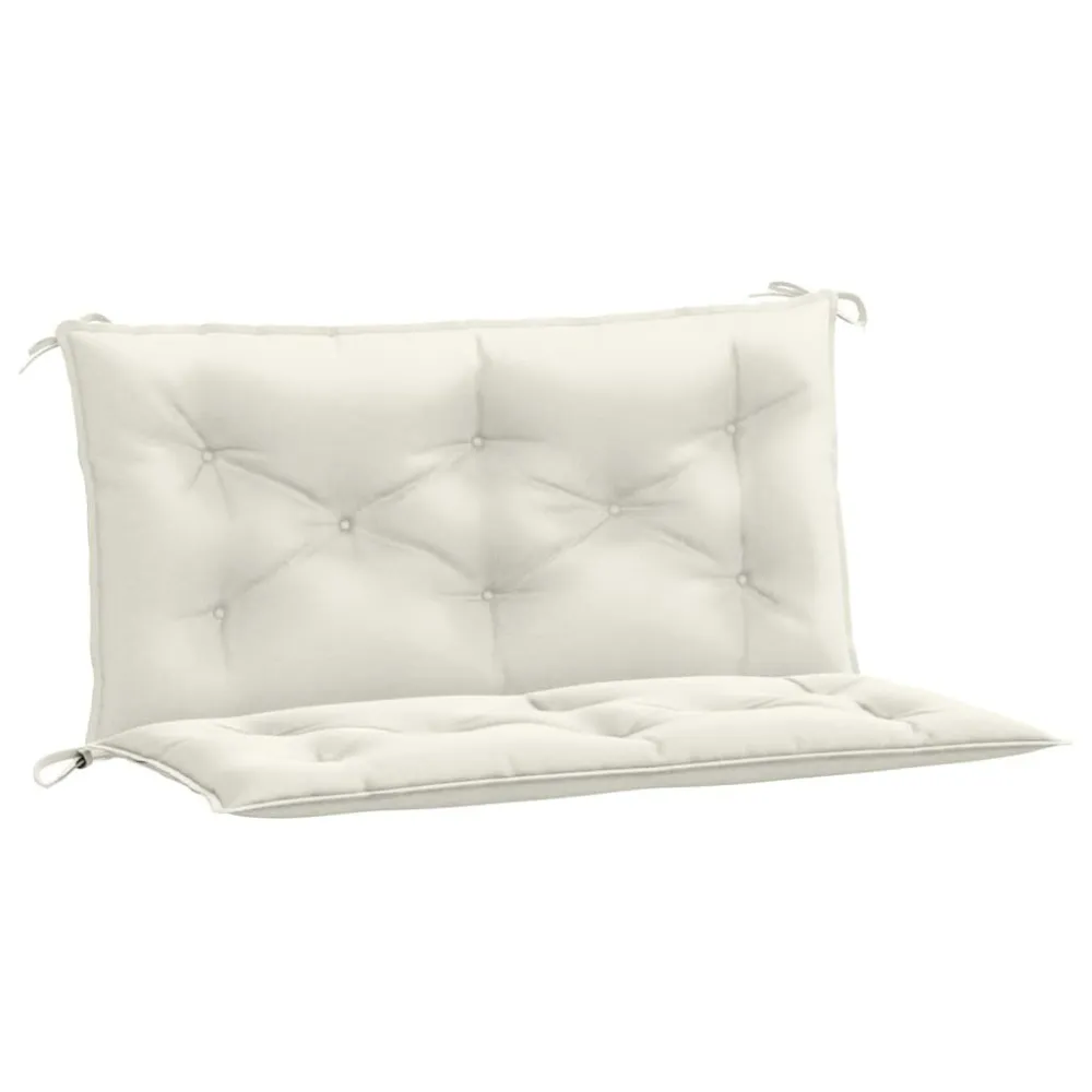 Poltrona Dondolo Cuscini Panca Giardino 2pz Crema Mélange 100x50x7cm Tessuto