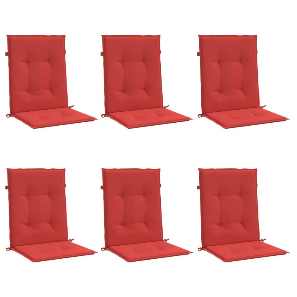 Poltrona Dondolo Cuscini per Sedia da Giardino 6 pz Rossi 100x50x3 cm Tessuto
