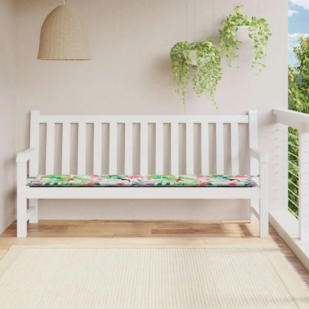 Poltrona Dondolo Cuscino per Panca da Giardino Multicolore 200x50x3cm Tessuto
