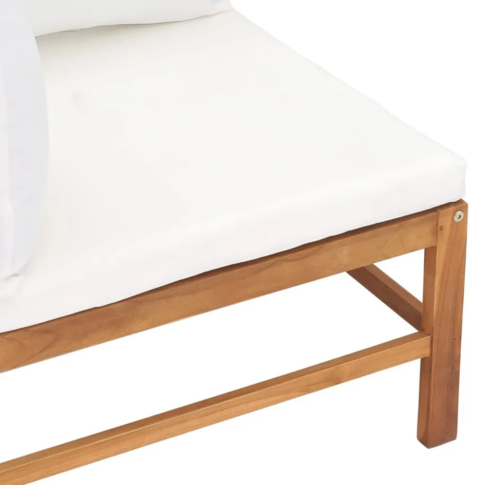 Poltrona Dondolo Divani Angolari 2 pz Cuscini Crema Massello di Teak