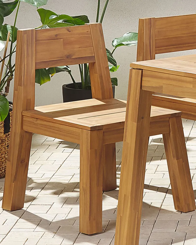 Poltrona Dondolo Garden Chair LIVORNO Acacia Wood Light Wood