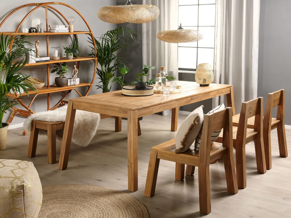 Poltrona Dondolo Garden Chair LIVORNO Acacia Wood Light Wood