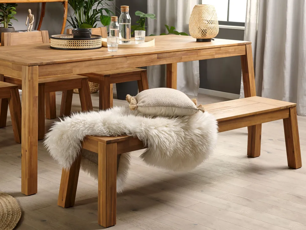 Poltrona Dondolo Garden Chair LIVORNO Acacia Wood Light Wood