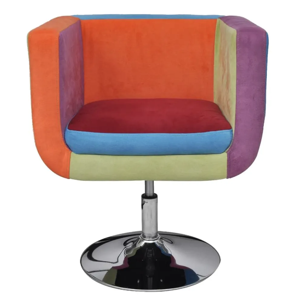 Poltrona Dondolo Poltrona Cubo con Design Patchwork Tessuto