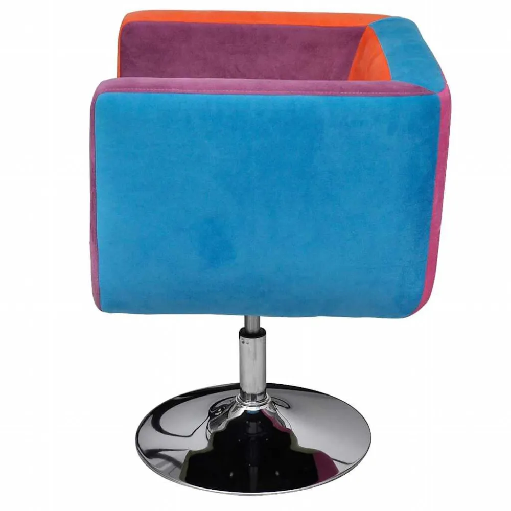 Poltrona Dondolo Poltrona Cubo con Design Patchwork Tessuto