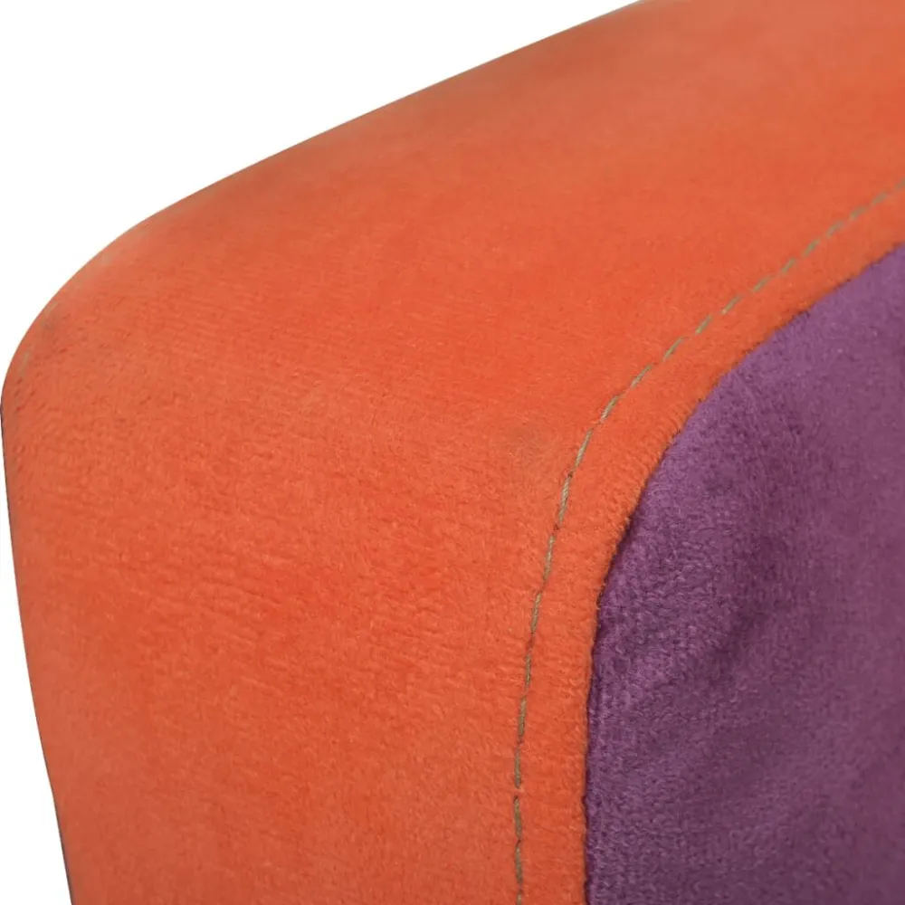 Poltrona Dondolo Poltrona Cubo con Design Patchwork Tessuto