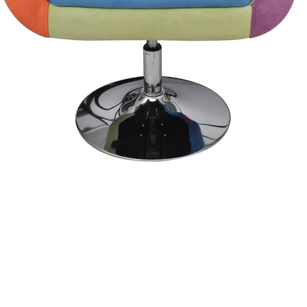 Poltrona Dondolo Poltrona Cubo con Design Patchwork Tessuto