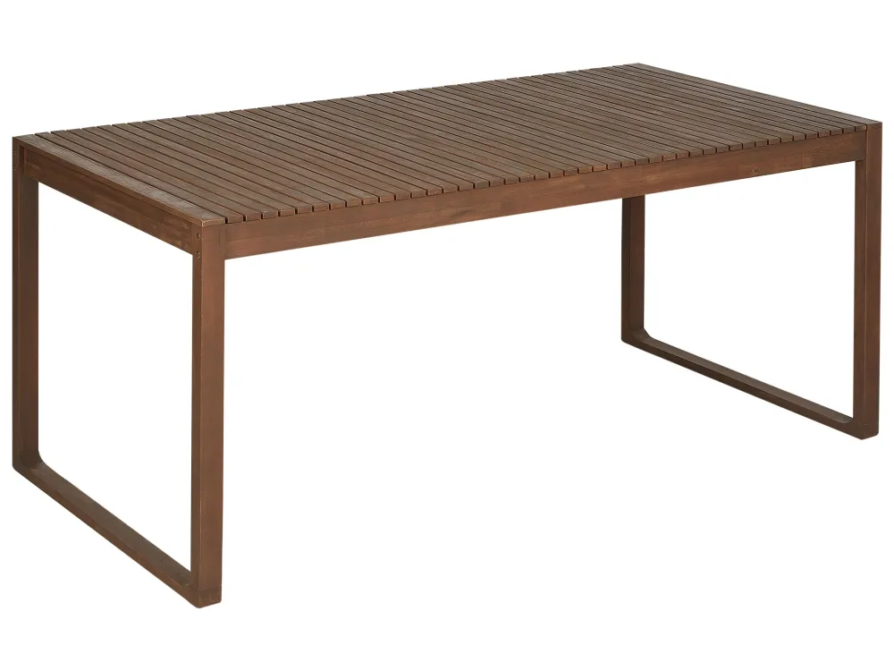 Poltrona Dondolo 8 Seater Dark Acacia Wood Garden Dining Set Taupe Cushions SASSARI