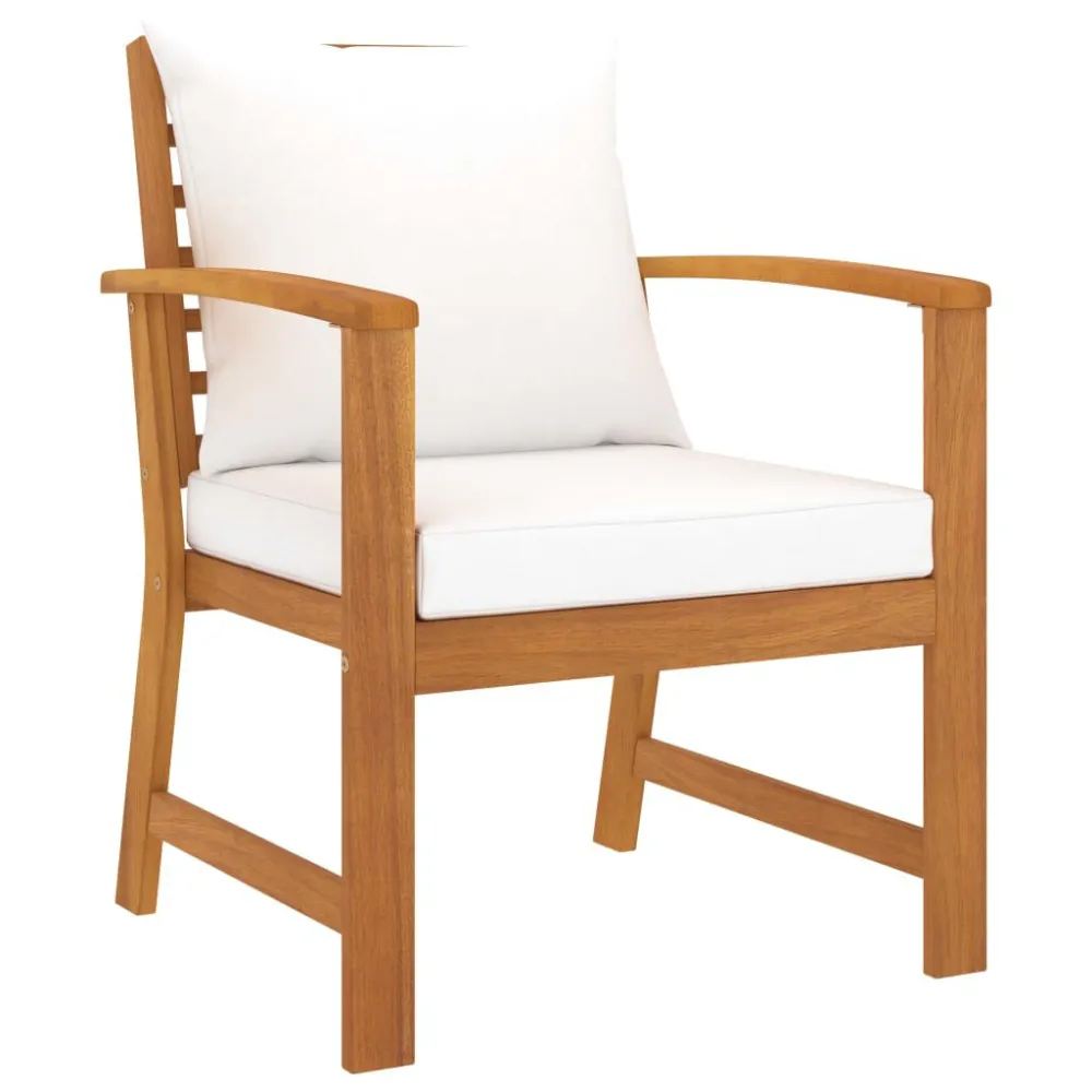 Poltrona Dondolo Set Divani da Giardino 5 pz con Cuscini Massello di Acacia