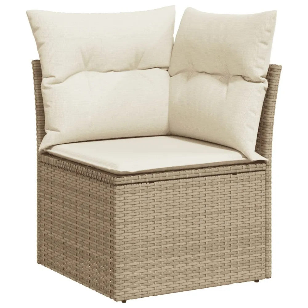 Poltrona Dondolo Set Divani da Giardino 12 pz con Cuscini Nocciola Polyrattan