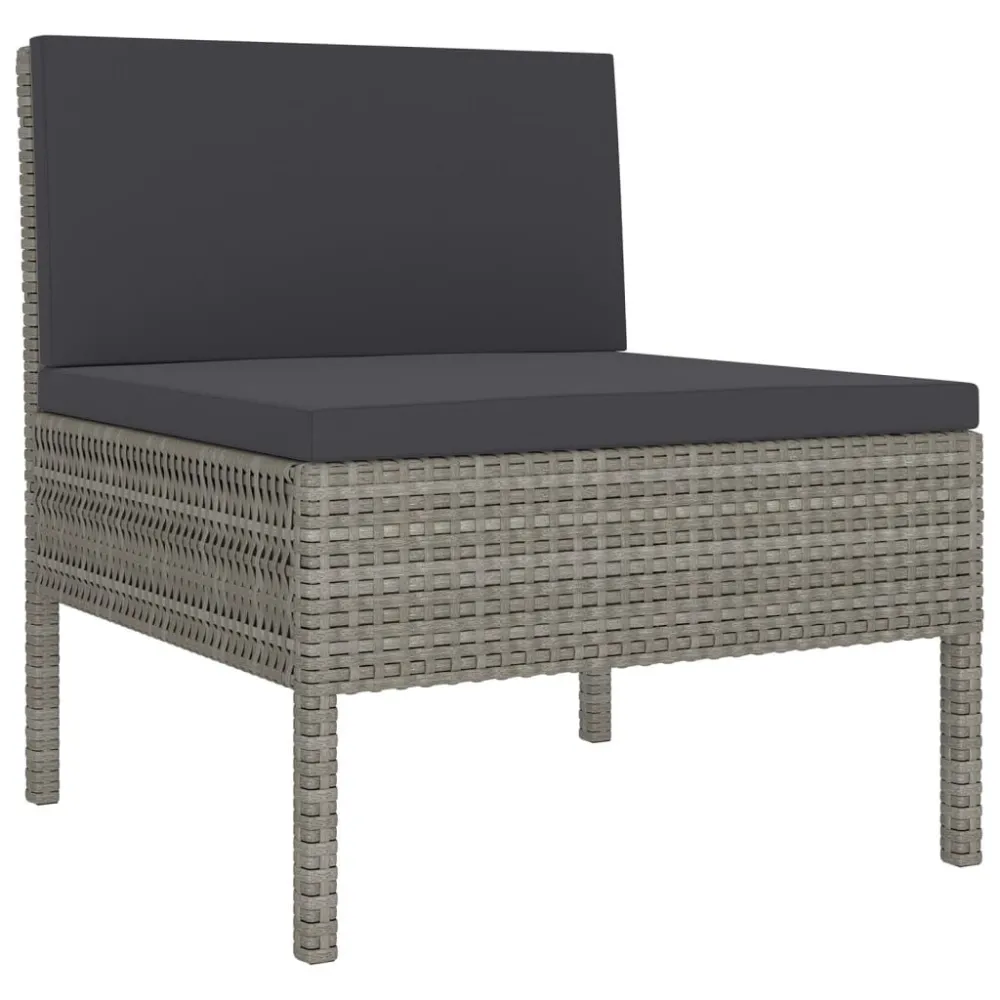 Poltrona Dondolo Set Divani da Giardino 12 pz con Cuscini Polyrattan Grigio