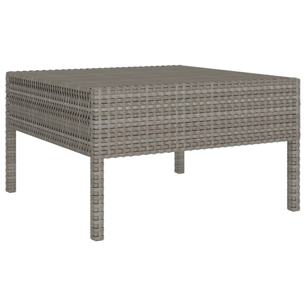 Poltrona Dondolo Set Divani da Giardino 12 pz con Cuscini Polyrattan Grigio