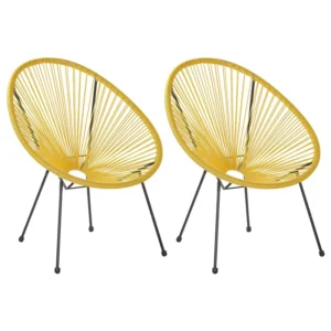 Poltrona Dondolo Set di 2 sedie da giardino ACAPULCO II Giallo