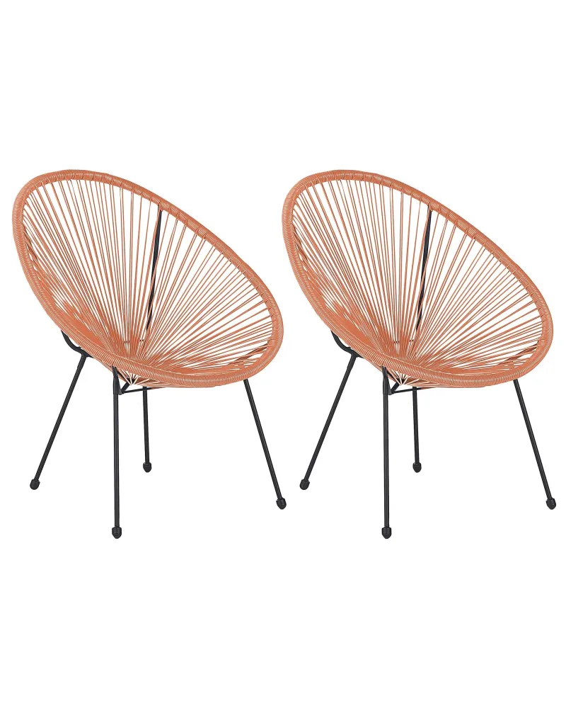 Poltrona Dondolo Set di 2 sedie da giardino ACAPULCO II Arancione