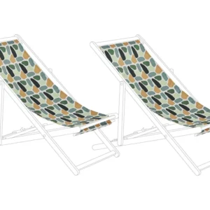 Poltrona Dondolo Set 2 Sun Lounger Replacement Fabrics Geometric Pattern ANZIO/AVELLINO