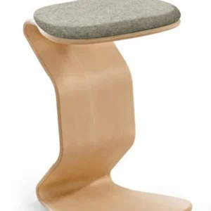 Poltrona Dondolo Sgabello NEST NATURE medio con cuscino piatto cocco grigio 1116_96_32044
