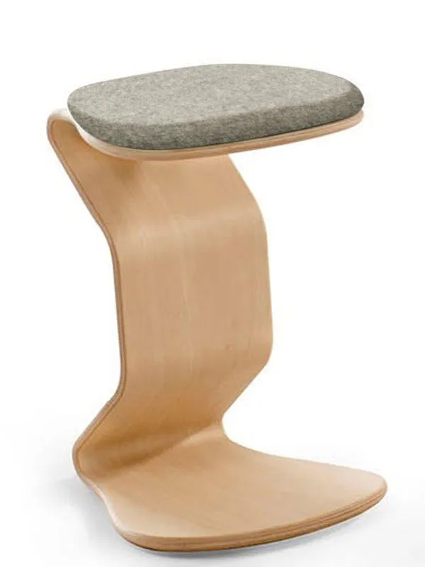 Poltrona Dondolo Sgabello NEST NATURE medio con cuscino piatto cocco grigio 1116_96_32044