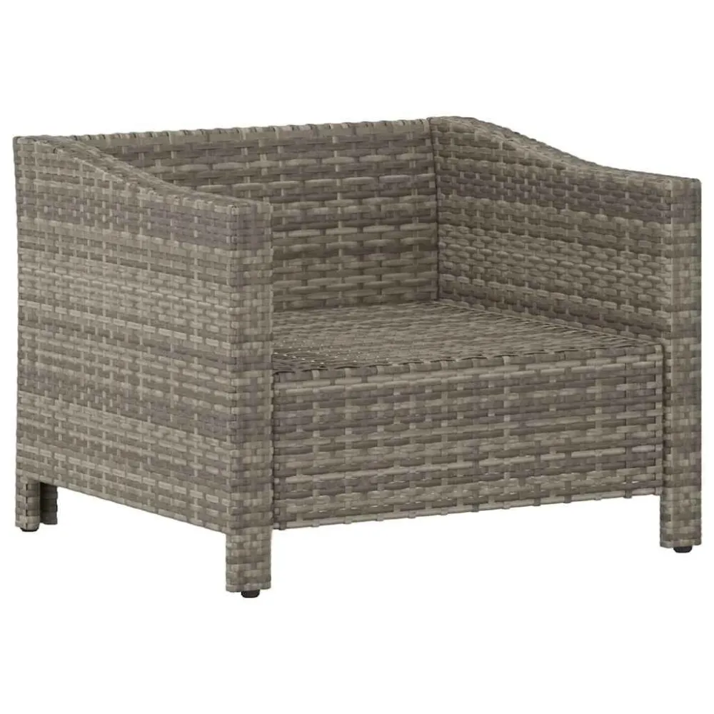 Poltrona da Giardino con Cuscino Grigio Polyrattan Easy Storage