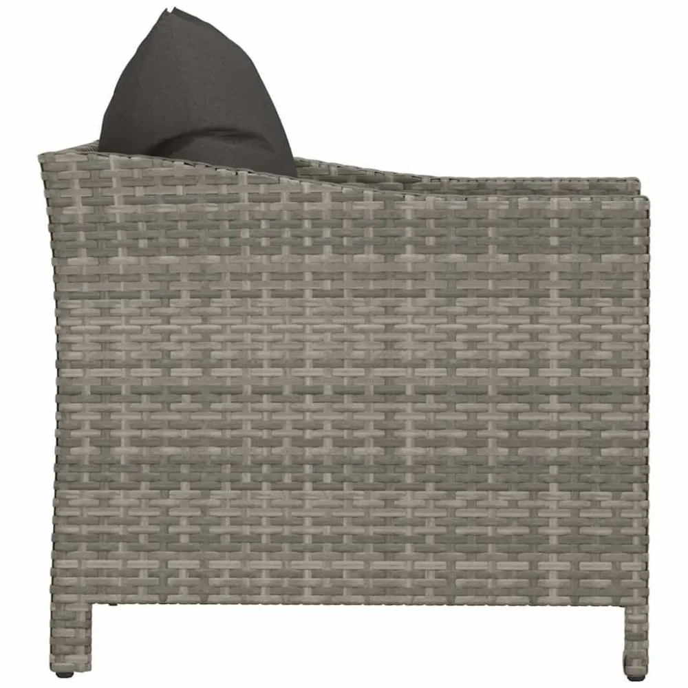 Poltrona da Giardino con Cuscino Grigio Polyrattan Easy Storage