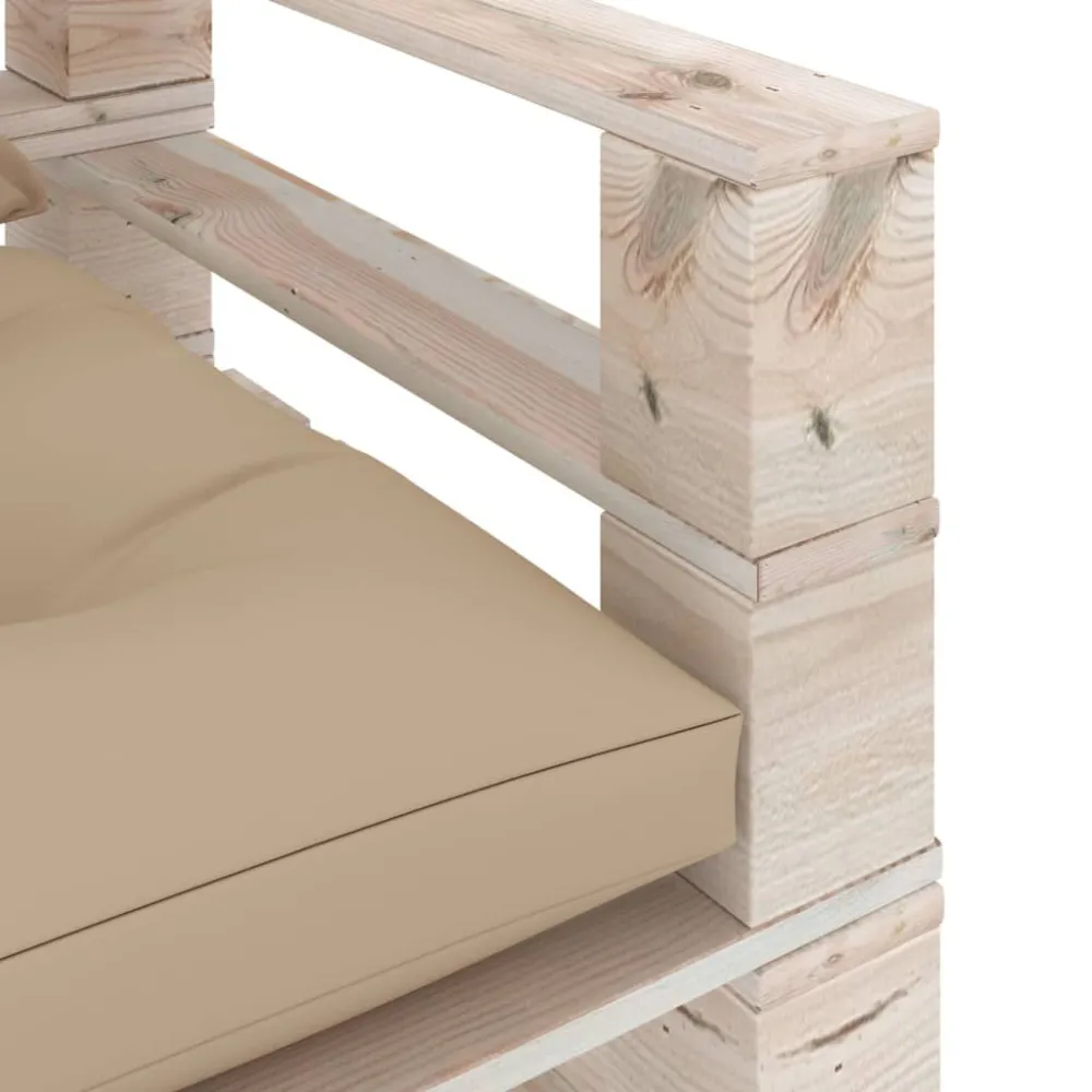 Poltrona da Giardino Pallet con Cuscini Panna Legno di Pino