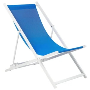 Poltrona Girevole Folding Deck Chair Blue and White LOCRI II