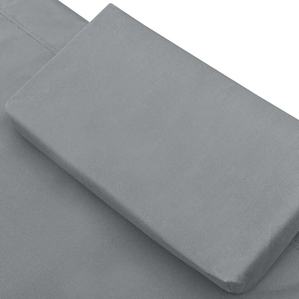 Poltrona Girevole Lettino Prendisole da Esterno con Baldacchino e Cuscini Grigio