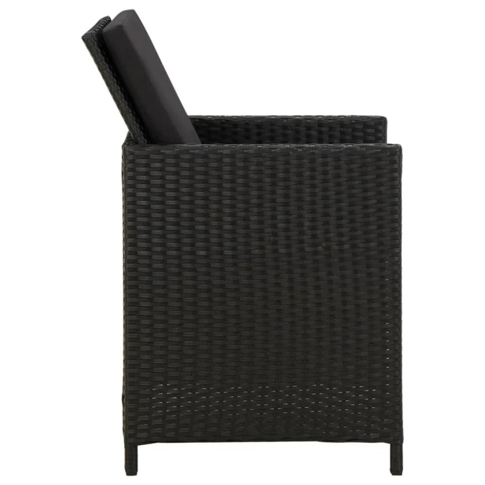 Poltrona Girevole Sedie da Giardino con Cuscini 4 pz Polyrattan Nere