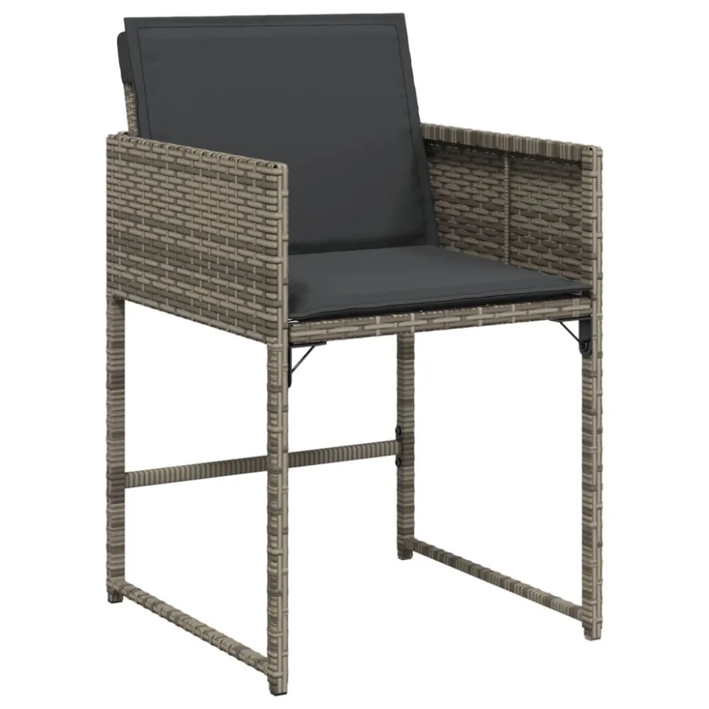 Poltrona Girevole Sedie da Giardino con Cuscini 4pz Grigio Polyrattan