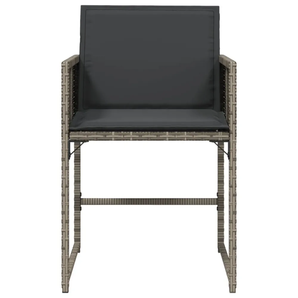 Poltrona Girevole Sedie da Giardino con Cuscini 4pz Grigio Polyrattan