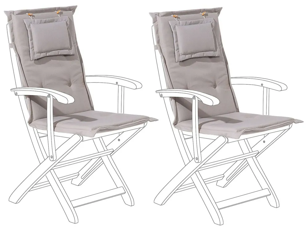 Poltrona Girevole Set 2 Outdoor Seat/Back Cushions Taupe MAUI