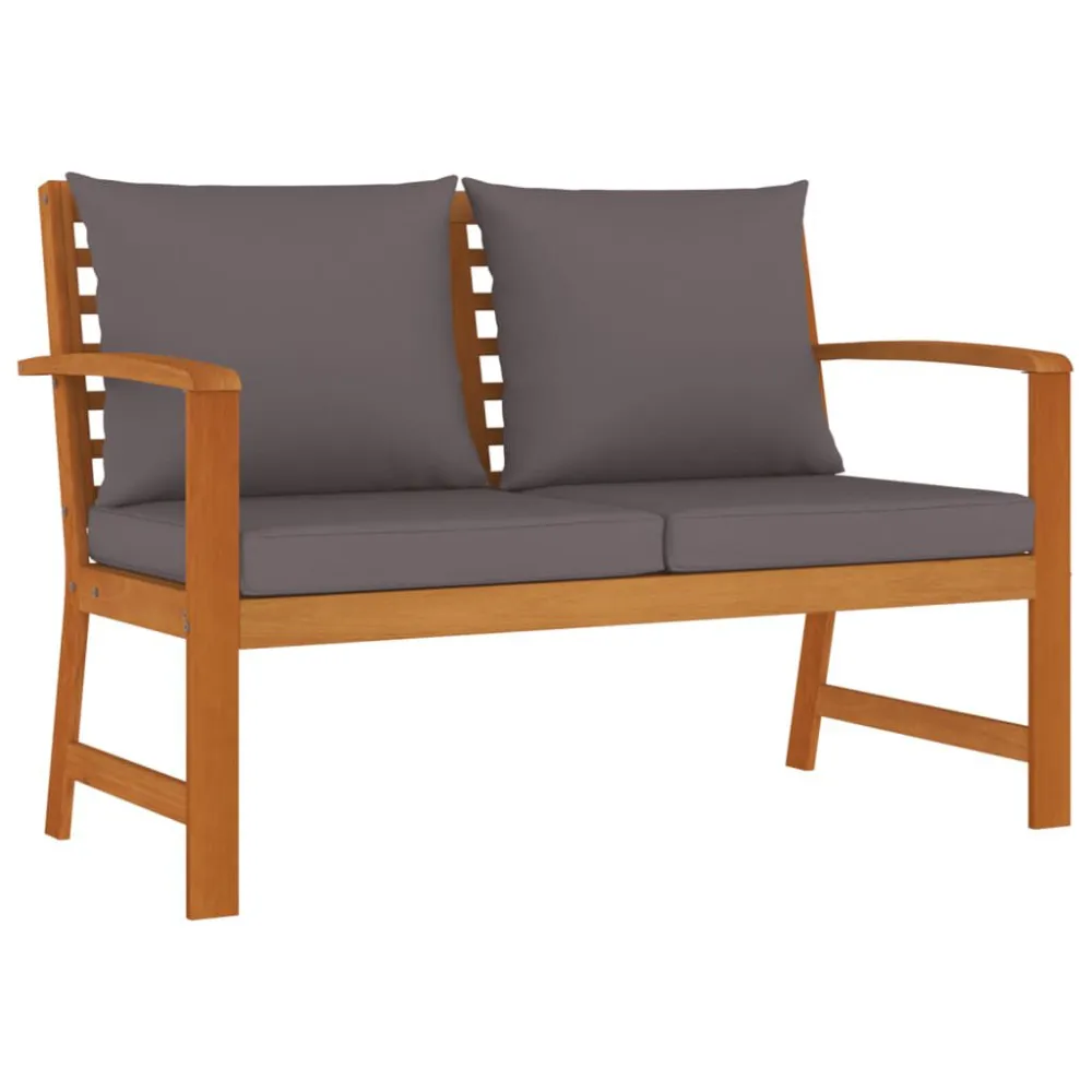 Poltrona Girevole Set da Pranzo Giardino 4pz con Cuscini Legno Massello di Acacia