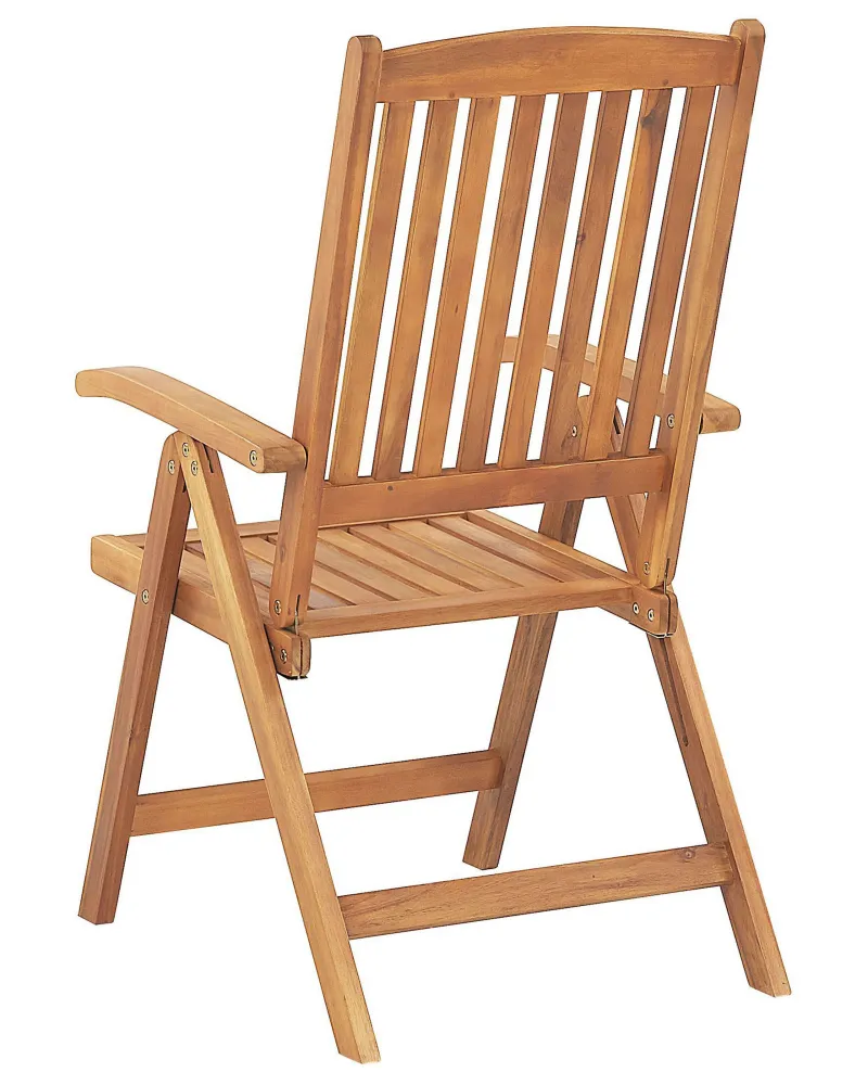 Poltrona Girevole Set di 6 sedie da giardino con cuscini JAVA Legno d'acacia Blu