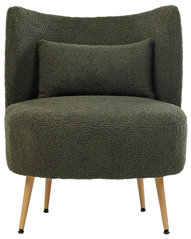 Poltrona OTSBY II con cuscino Bouclé Verde tenebroso