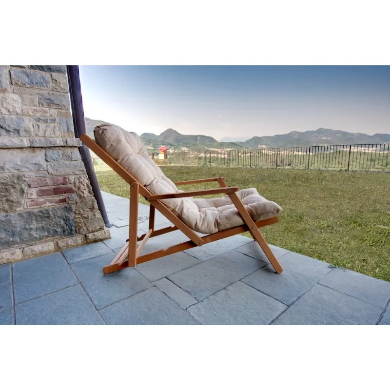 Poltrona Timber Personalizzabile Itaca Losa con Cuscino Rimovibile | Pieghevole e Leggera