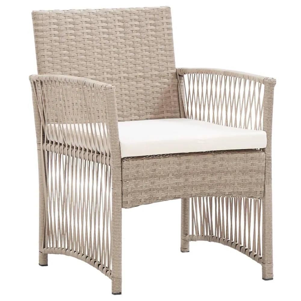 Poltrone da Giardino con Cuscini 2 pz Nocciola Polyrattan Materiale Alluminio Anodizzato