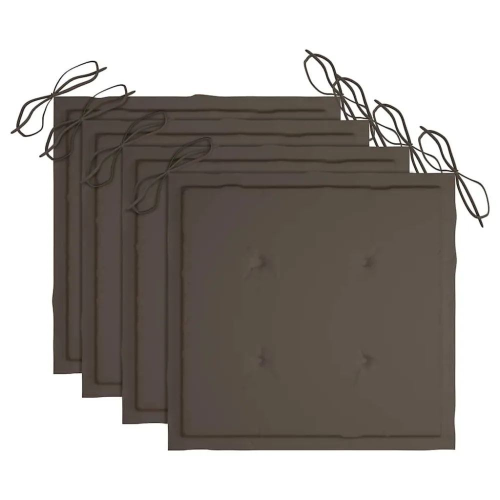 Premium Resina Sintetica Sedie da Giardino 4 pz con Cuscini Talpa Massello di Teak