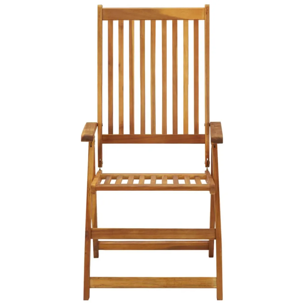 Premium Resina Sintetica Sedie da Giardino Pieghevoli 3pz con Cuscini Acacia Massello