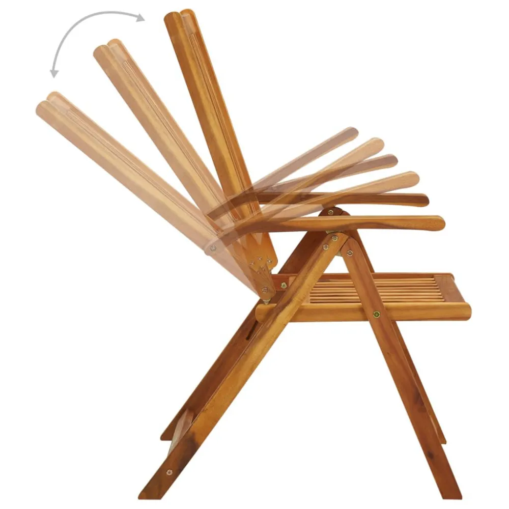 Premium Resina Sintetica Sedie da Giardino Pieghevoli 3pz con Cuscini Acacia Massello