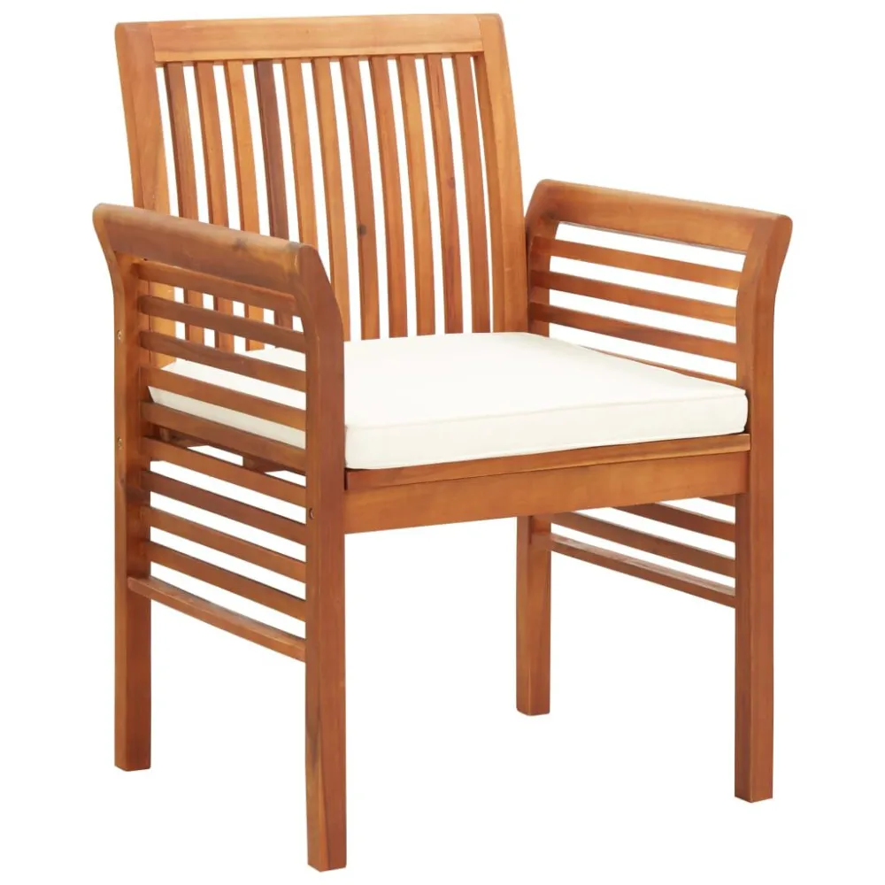 Premium Resina Sintetica Sedie da Pranzo Giardino con Cuscini 4 pz Legno Massello Acacia
