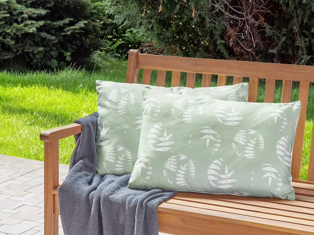 Premium Resina Sintetica Set di 2 cuscini da esterno tessuto verde 40 x 60 cm ALASSIO