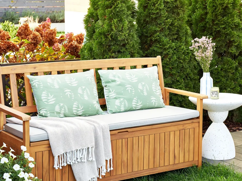Premium Resina Sintetica Set di 2 cuscini da esterno tessuto verde 40 x 60 cm ALASSIO