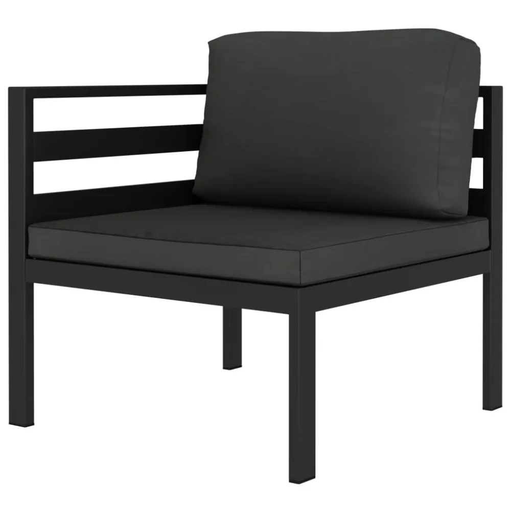 Premium Resina Sintetica Set Divani da Giardino 7 pz con Cuscini Alluminio Antracite
