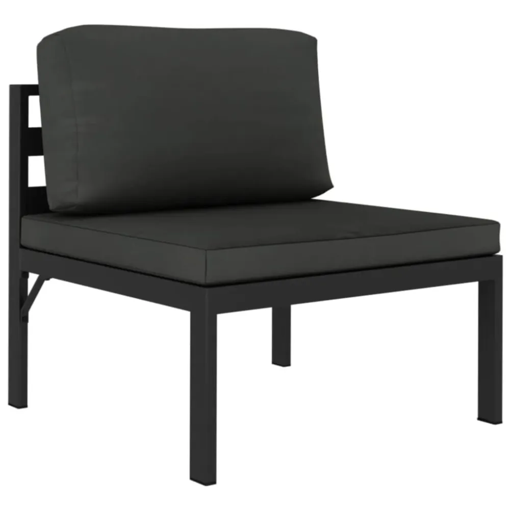 Premium Resina Sintetica Set Divani da Giardino 7 pz con Cuscini Alluminio Antracite