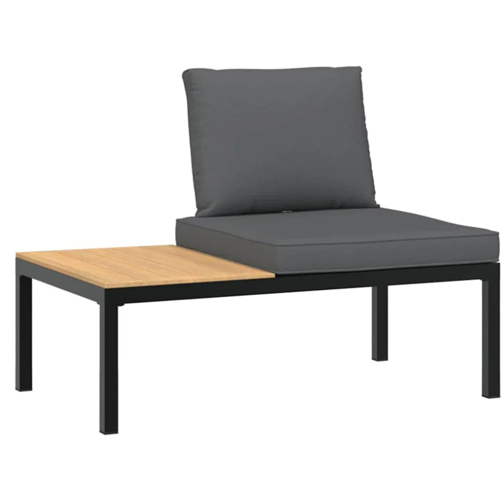 Premium Resina Sintetica Set Divani da Giardino 5 pz con Cuscini Alluminio Nero