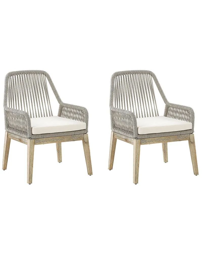 Premium Resina Sintetica Set di 2 sedie da giardino con cuscini OLBIA Materiale sintetico Camoscio